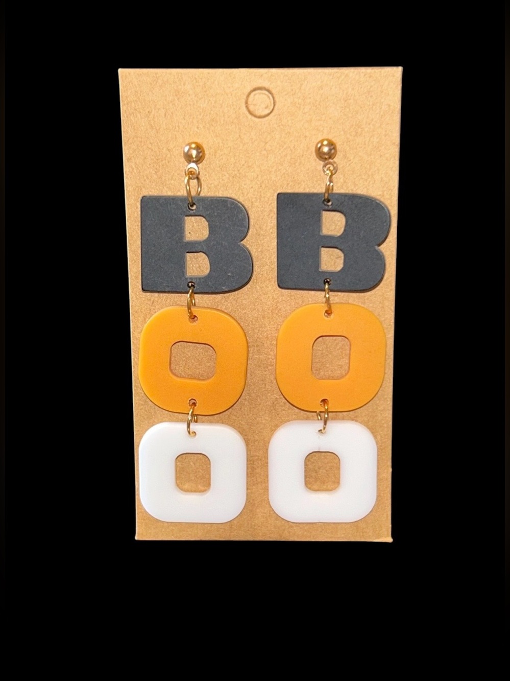 NWT Halloween BOO Statement Dangle Earrings. Spooky Cute!